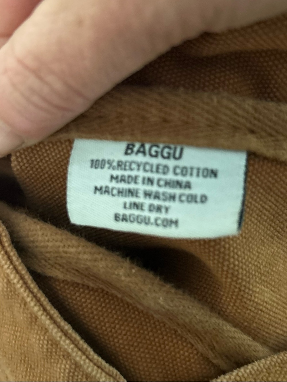 BAGGU Neutral Rust Brown Canvas Tote with Adjustable Strap - Picture 7 of 7